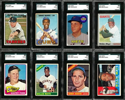 1960-1980s Topps and Assorted Brands Stars and Hall of Famers SGC-Graded Collection (22 Different)